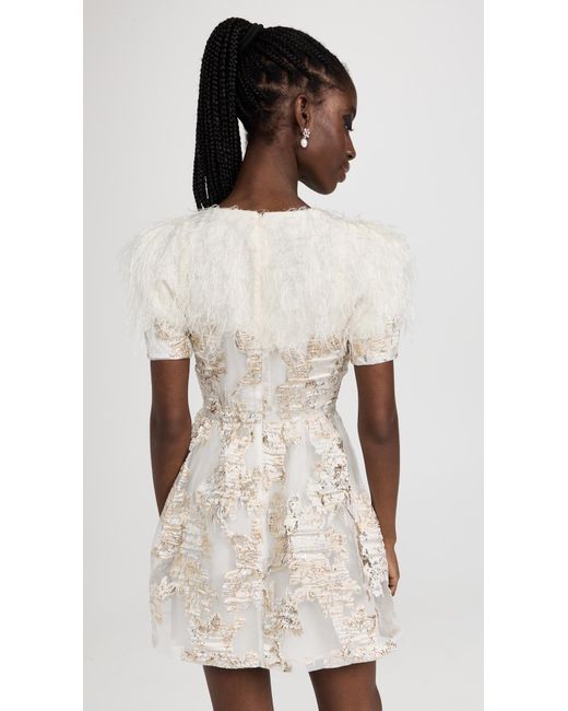 Black Halo Chadwick Mini Dress in Natural | Lyst
