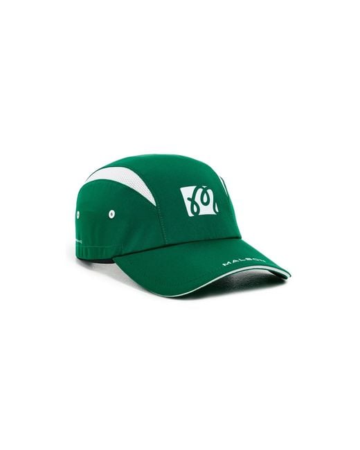 Malbon Green Performance Mesh Panel Bungee Cap for men