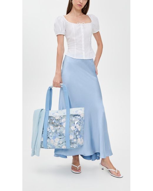 LoveShackFancy Blue Marjorie Tote
