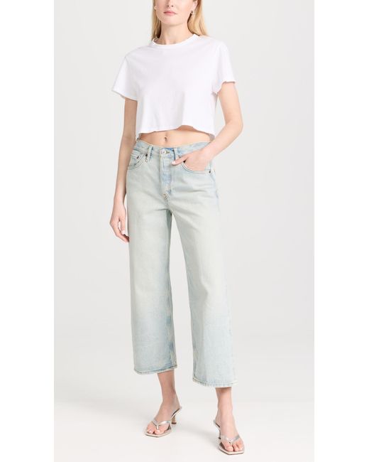 Re/done White Loose Crop Jeans