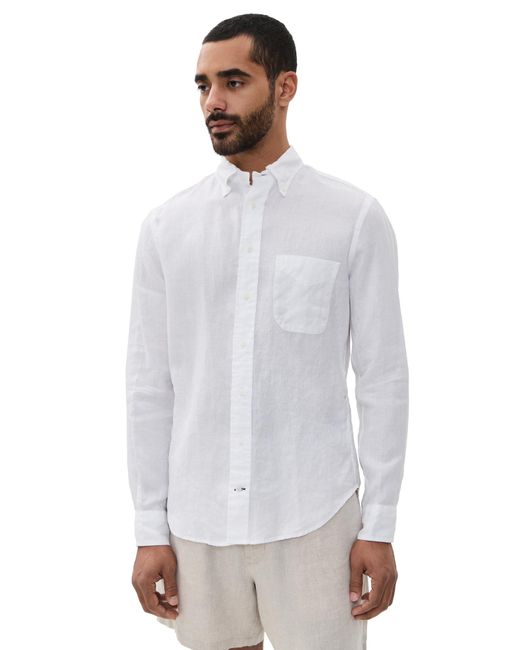 Gitman Brothers Vintage White Linen Shirt for men