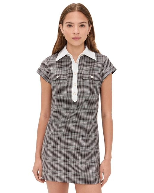 Alice + Olivia Darby Plaid Mini Dress in Grey | Lyst Canada