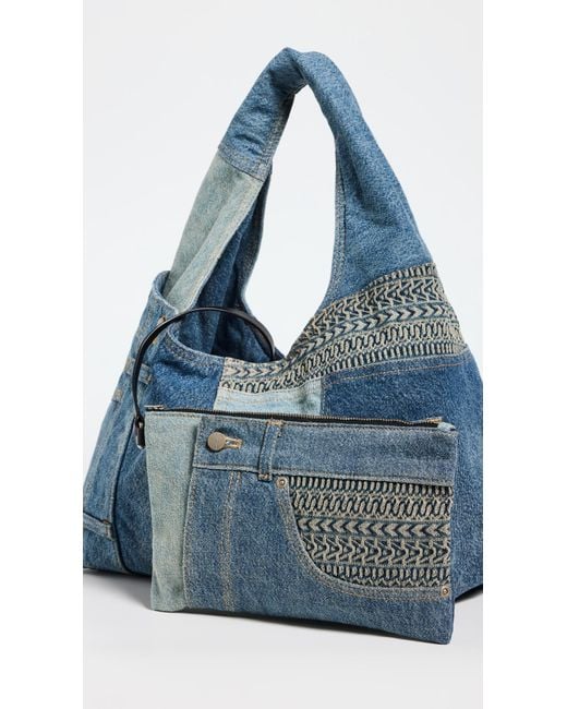Marc Jacobs Blue The Deconstructed Denim Sack Bag