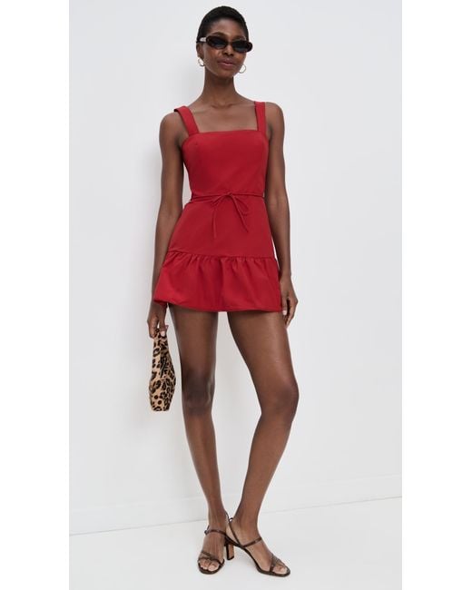 Amanda Uprichard Red Danner Skort Romper