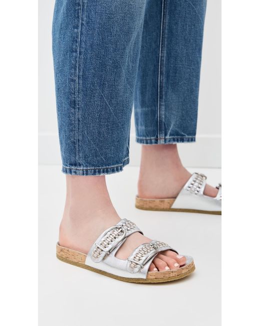 Veronica Beard Black Paige Slides