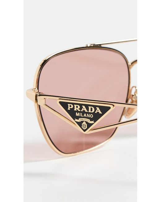 Prada Black Triangle Logo Aviators