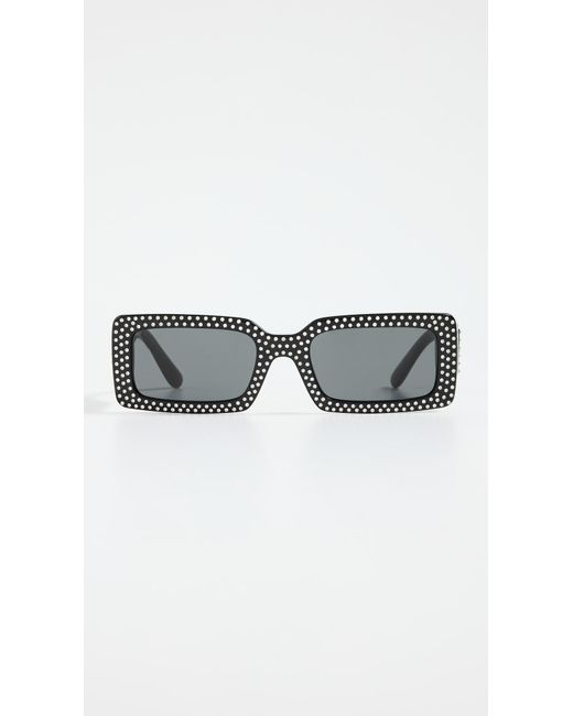 Dolce & Gabbana Black Narrow Rectangular Sunglasses