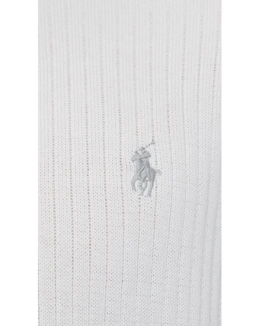 Polo Ralph Lauren White Cotton Johnny Collar Polo Sweater for men