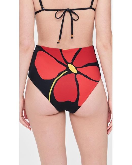 Cala De La Cruz Red Elisa Bikini Bottoms