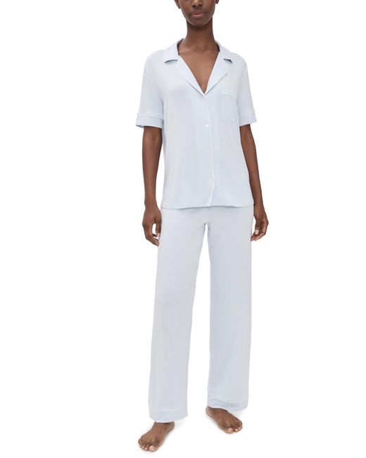 Eberjey Black Gisele The Short Sleeve Long Pajama Set