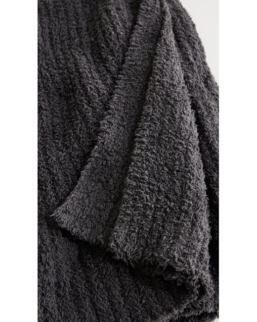 Barefoot Dreams Black Cozychic Ribbed Throw