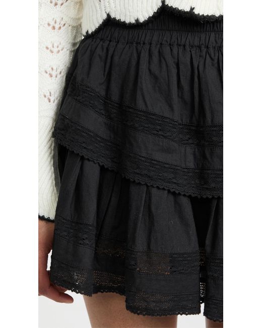 LoveShackFancy Black Ruffle Mini Skirt