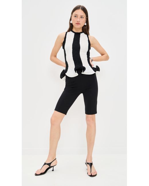 MSGM Black Stripe Sleeveless Top