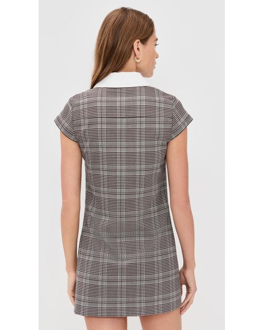 Alice + Olivia Darby Plaid Mini Dress in Grey | Lyst Canada
