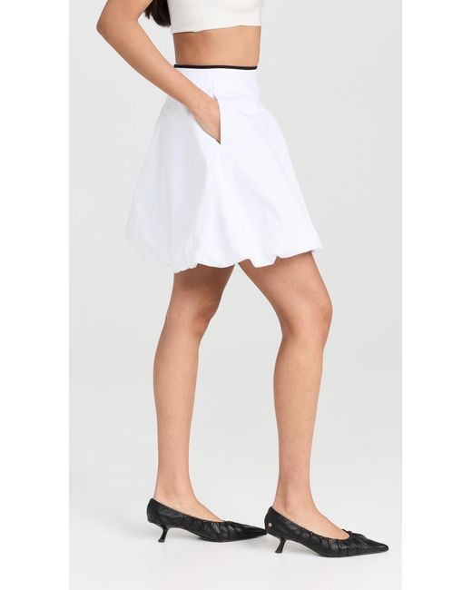 Victoria Beckham White Gathered Waist Miniskirt