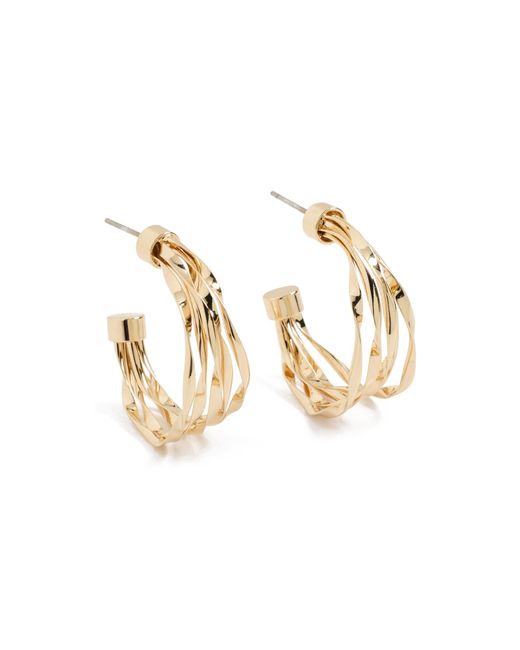 Argento Vivo Metallic Post Twisted Lay Hoops