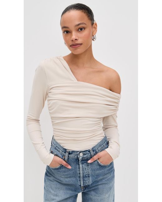 Susana Monaco White Carryover One Shoulder Top