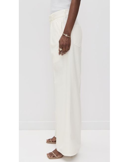 Citizens of Humanity White Petra Pleated Trousers