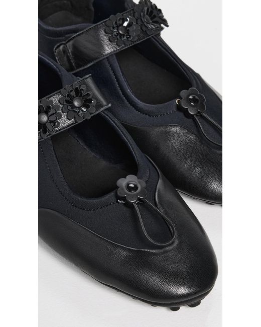 CECILIE BAHNSEN Black Neoprene Bess Mary Jane Flats
