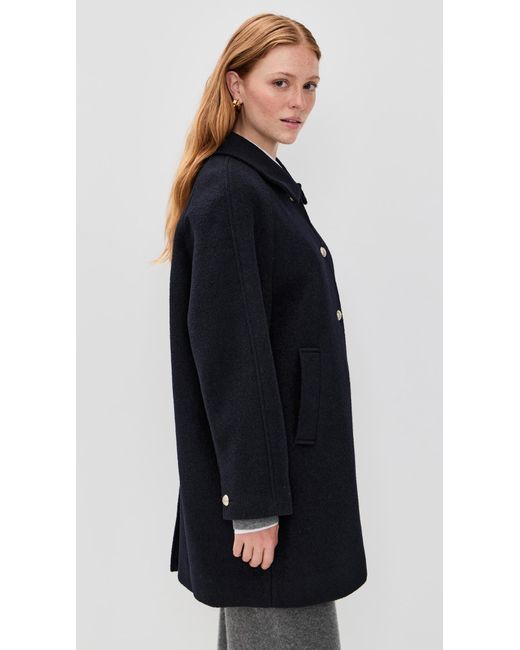 DUNST Black Boucle Wool Half Coat