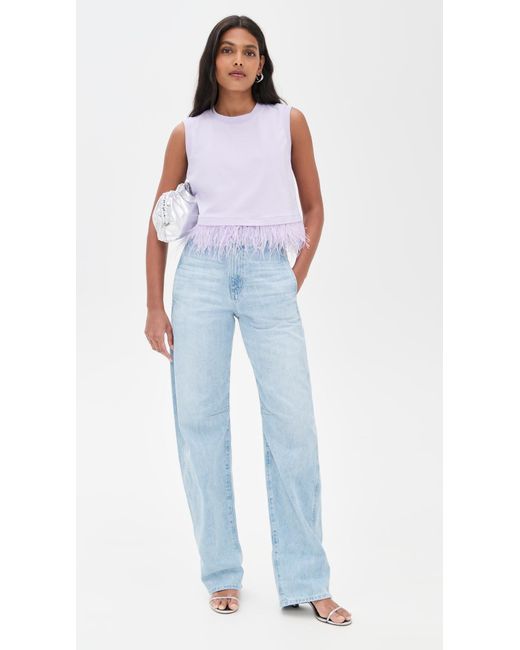 Cinq À Sept White Cropped Feather Tee