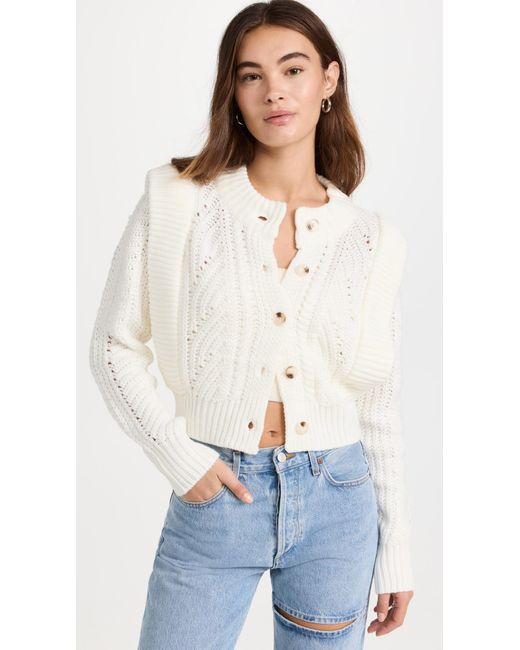 English Factory Synthetic Chunky Cardigan in Cream (White) | Lyst Canada