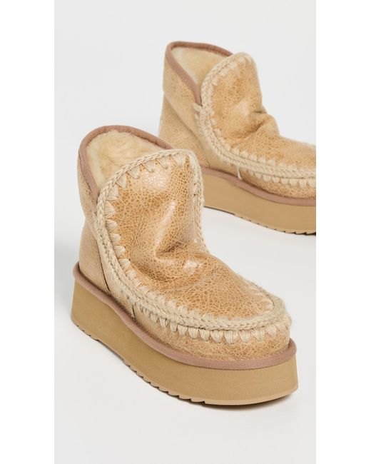 Mou White Mini Platform Boots