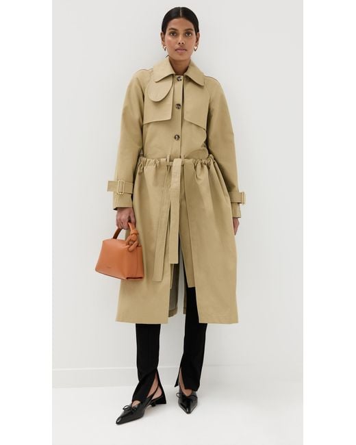 J.W. Anderson Natural Gathered Waist Trench Coat