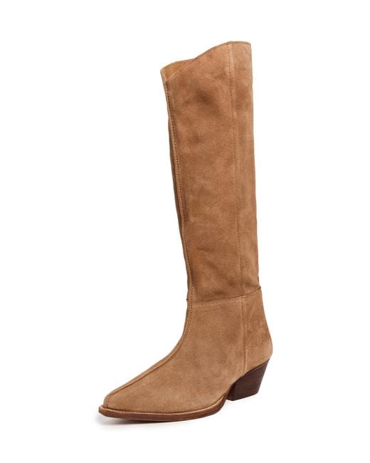 Free People Sway Low Slouch Boots in Natural | Lyst