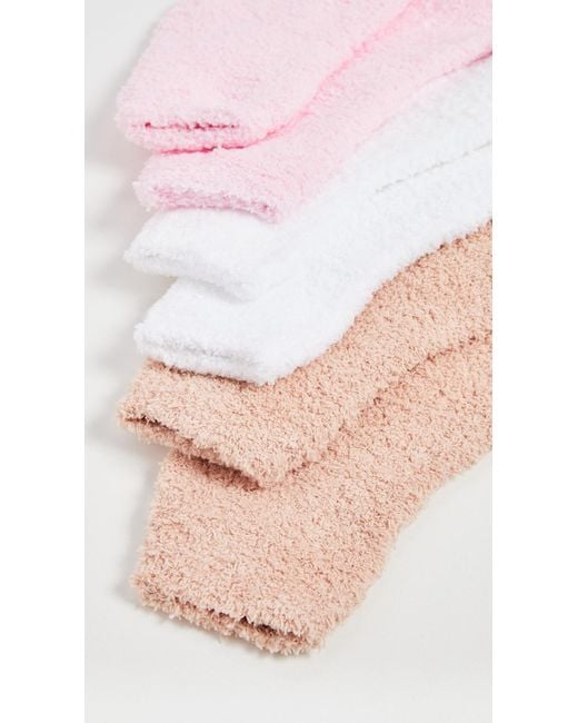 Stems Pink 3 Pack Cozy Ankle Socks