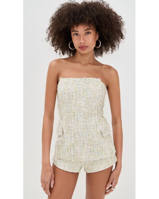 Line & Dot Multicolor Clover Strapless Top