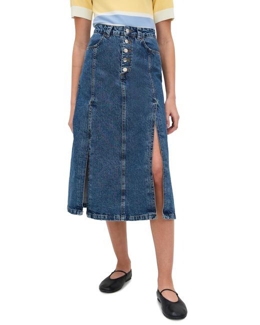 ALIGNE Blue Troy Midi Skirt