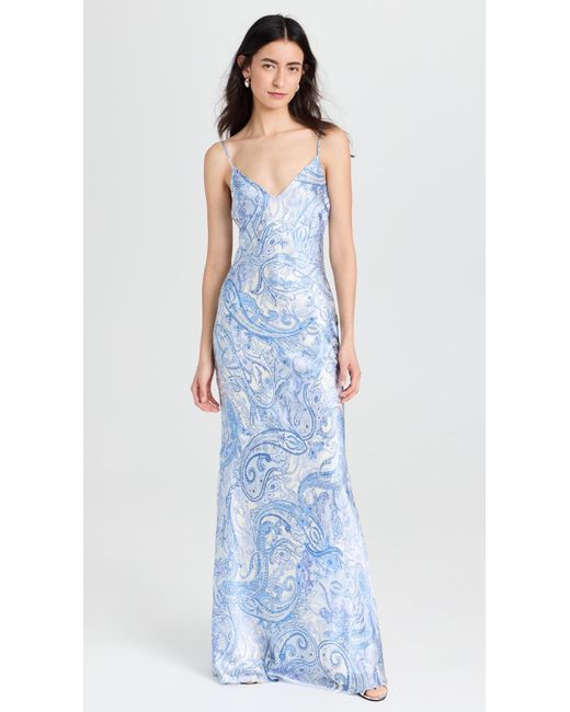 L'Agence Blue Serita Silk Slip Dress 1