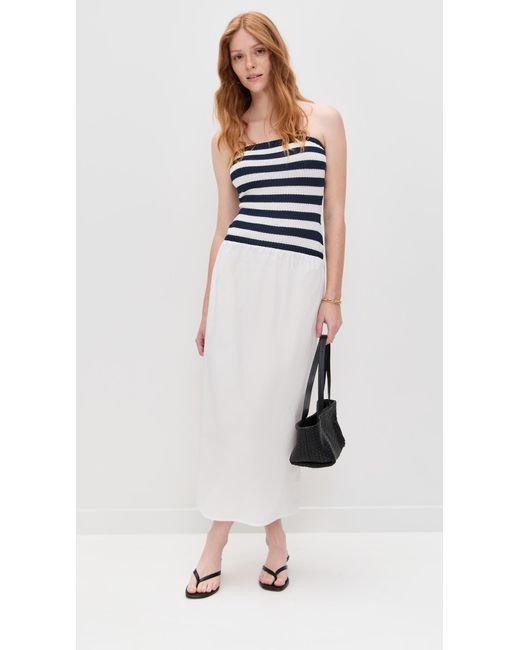 Onia Black Crochet Knit Poplin Maxi Dress