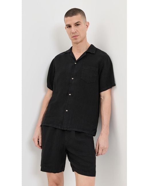 Bather Black Linen Shirt for men
