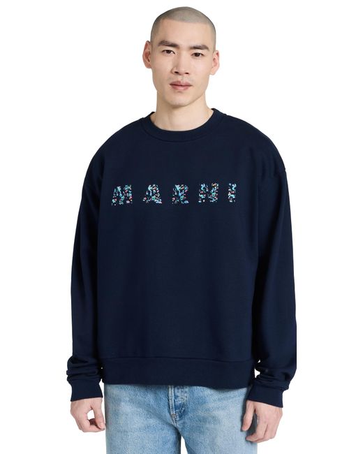 Marni Blue Logo Sweatshirt for men