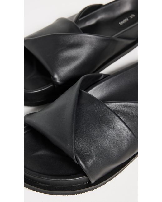 St. Agni Fold Detail Slides in Black Lyst