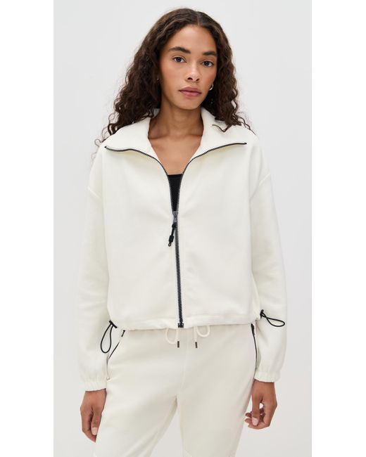 James Perse White Matte Scuba Full Zip Jacket