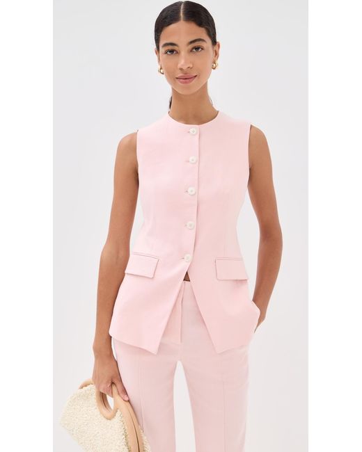 Veronica Beard Pink Lois Vest