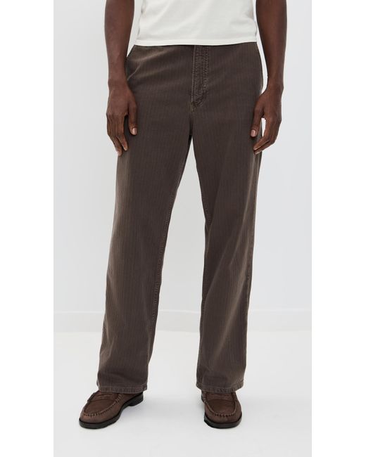 Jeanerica Black Genua Straight Loose Leg Chino Trousers for men
