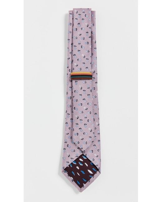 Paul Smith White Daisy Silk Tie for men