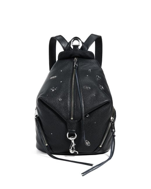 l charm studs leather backpack 地雷 Rebecca Minkoff Julian Charm Stud Backpack in Black | Lyst