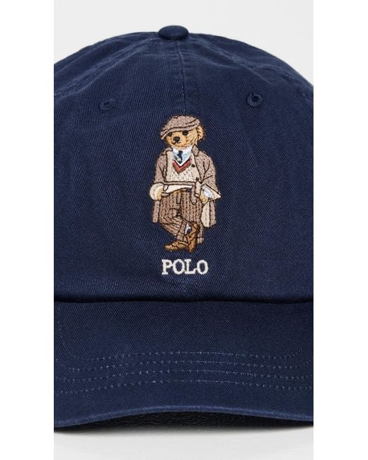 Polo Ralph Lauren Blue Classic Twill Novelty Bear Sport Cap for men