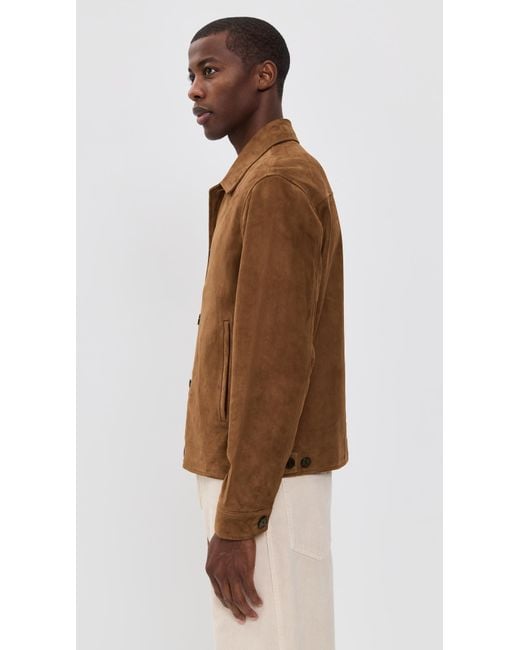 Theory Brown Amos Suede Jacket for men
