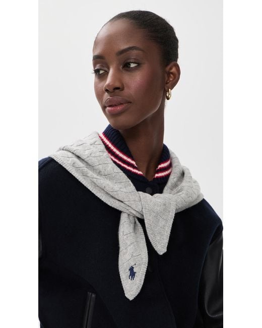 Polo Ralph Lauren Black Cable Triangle Scarf