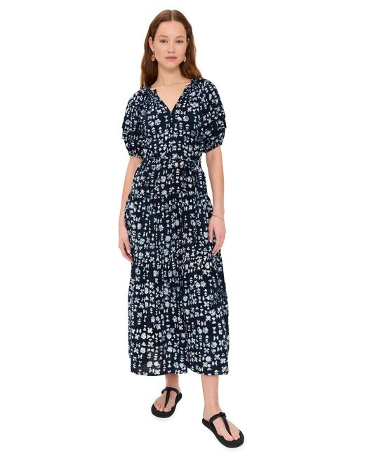 apiece apart blue dress Apiece Apart Vanina Cinched Waist Dress