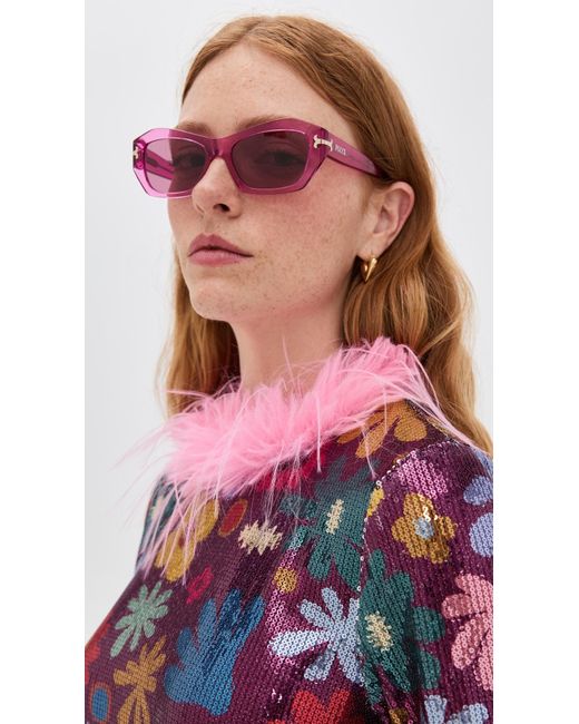 Emilio Pucci 59mm Geometric Sunglasses Purple Emilio Pucci - Hanami Print Square Frame Sunglasses - Blue  main image 2