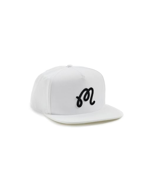 Malbon Golf White Snapback Hat for men