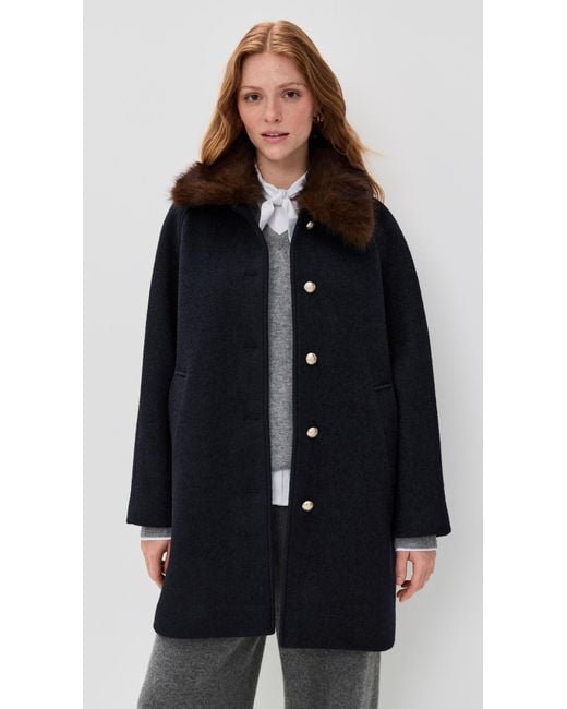 DUNST Black Boucle Wool Half Coat