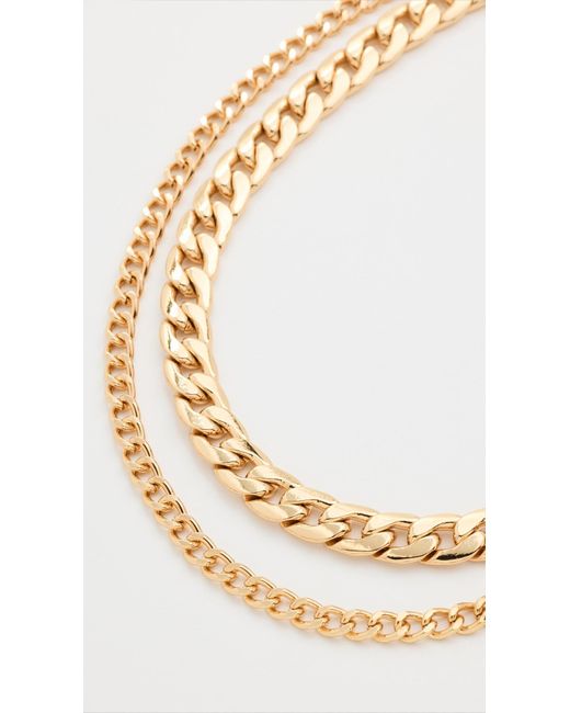 Argento Vivo White 2 Layer Curb Chain Necklace
